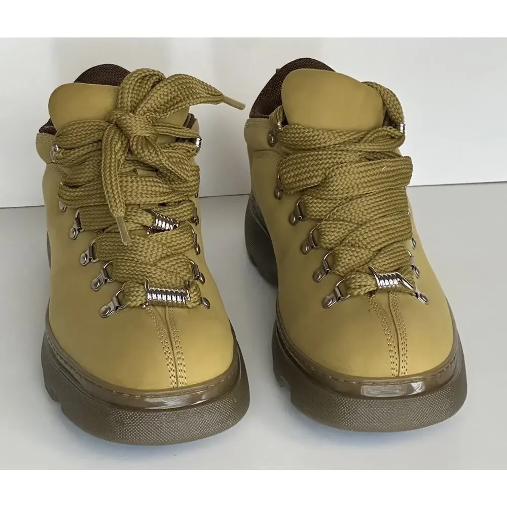 Burberry Manilla Leather Ankle Trek Boots 12 US (45 Euro) 8074577 IT NIB $1190